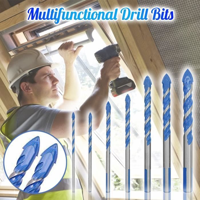 5 pcs Forets multi-fonctionnel en céramique murale verre poinçonnage trou travaillant Ensemble