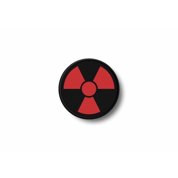 Patch ecusson brode imprime thermocollant radioactif nucleaire radiation symbol