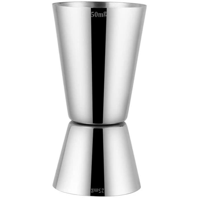 Set 4 Doseurs Cocktail En Acier Inox - 3cl/4cl/5cl/6cl, Double Tête, Avec Becs Verseurs Et Brosses