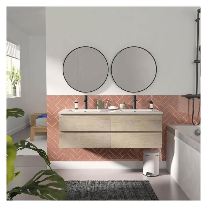 Meuble sous vasque suspendu SORRENTO 4 tiroirs 120cm