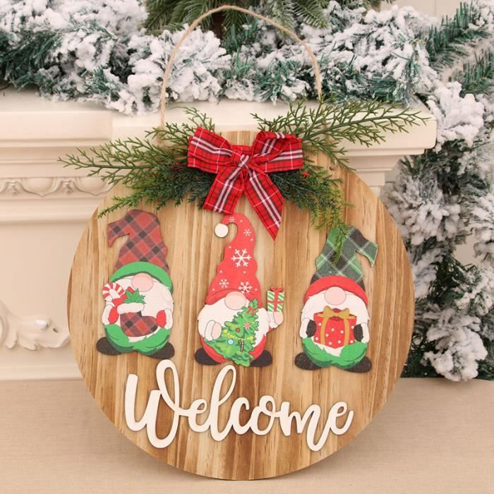 Accroche-porte en bois de Noël en trois dimensions pendentif