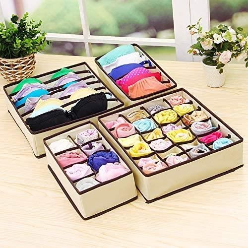 Lot De 3 Boîtes De Rangement Bructhun Pour Tiroirs - Organiseur Chaussettes, Sous-vêtements, Cravates, Leggings