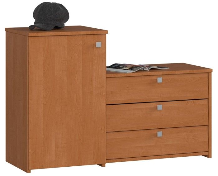 Meuble à chaussures AKORD S16 Aulne 984 cm 4 portes façade Aulne 5 étagères 984x33x68 cm