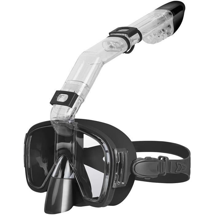 masque de plongée pliable anti-buée avec tuba et support pour caméra pour la plongée et la natation - convient pour les adult