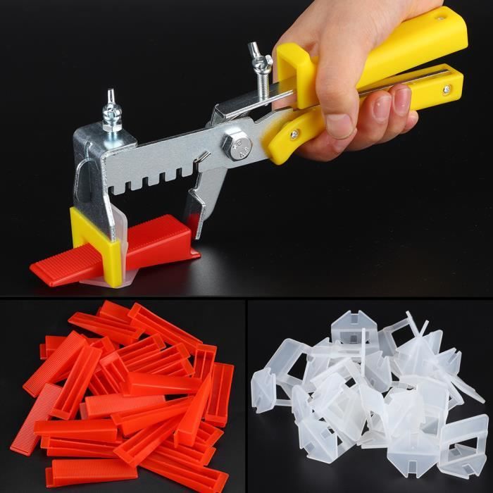 Kit De Nivellement De Carrelage 401 Pièces - Clips 1,5mm, Entretoises Mur/sol | Avec Pince Rouge