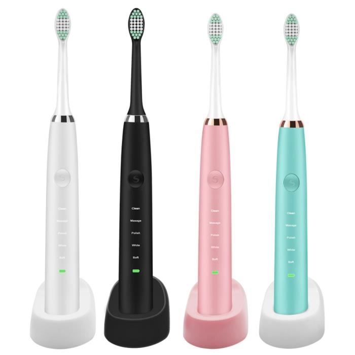 Anself Brosse à dents ultrasonique électrique sans fil d'induction pour