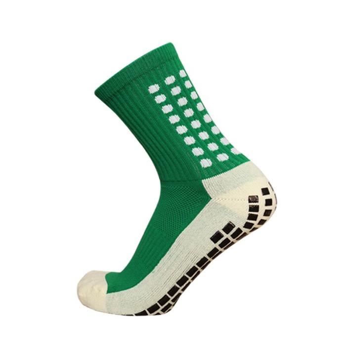 vert foncé - chaussettes de football antidérapantes, nouveau film de friction carré, fond de serviette épais