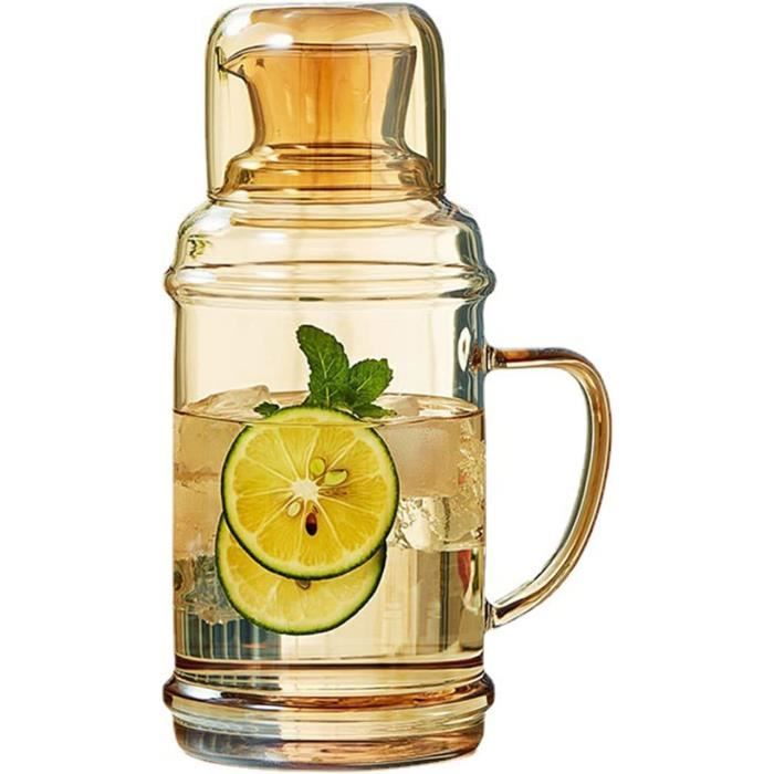 Pichet à Eau Et Tasse En Forme De Vache En Verre Borosilicate - 550 Ml - Carafe à Lait Chevet Déco Mignonne