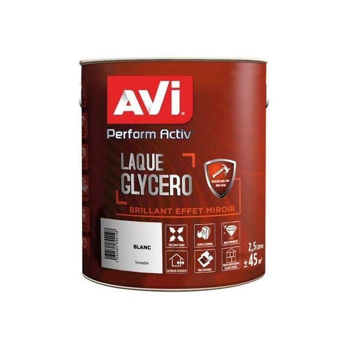 AVI Peinture glycero - Blanc brillant - 2,5 L - Achat / Vente peinture -  vernis ctiv glycero brillnt 2,5l - Cdiscount
