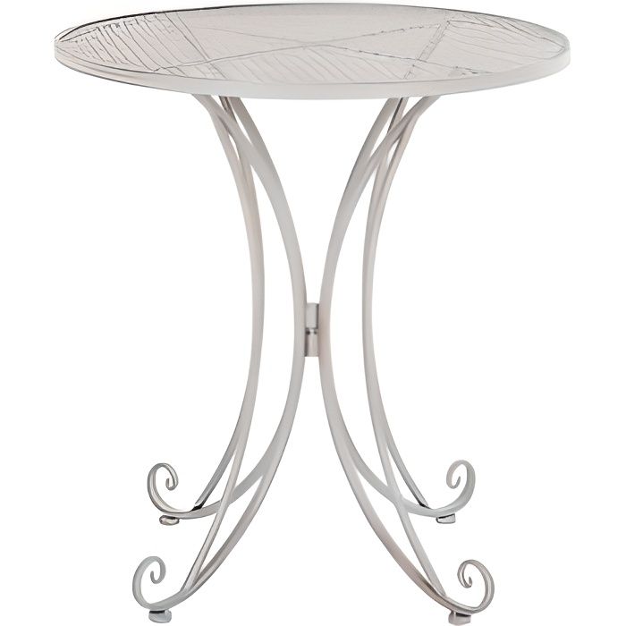 Table Ronde De Jardin Bistrot En Metal Gris Cilento Achat Vente Ensemble Table Et Chaise De Jardin Beliani Table De Jardin Cdiscount