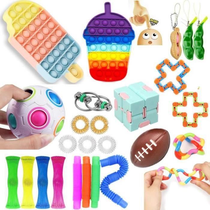Fidget Toys Pack Pas Cher 25 Pi?�cesSimple Dimple Jouets Sensoriels ?� Bulles fidjetoys set 
