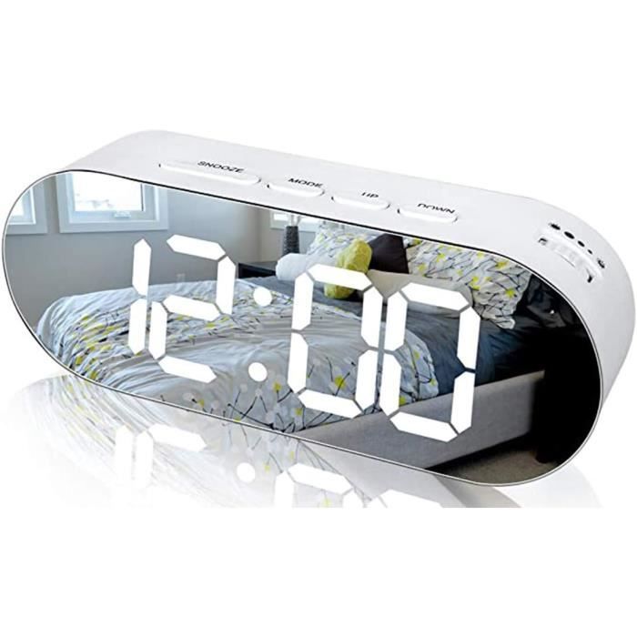 Réveil Numérique avec Miroir LED De 7 2 Ports De Charge USB Mode Réveil Numérique avec Miroir LED De 7 2 Ports De Charge USB Mode