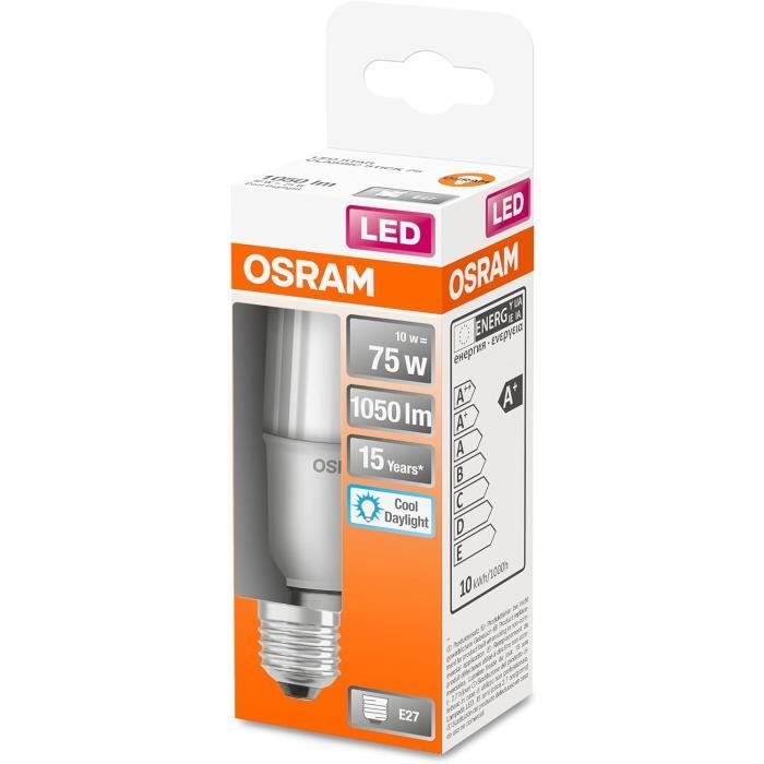 Pack De 3 Ampoules LED Osram Star Classic E27 – 10W = 100W, Blanc Chaud, Style Filament – Économiques Et Durables
