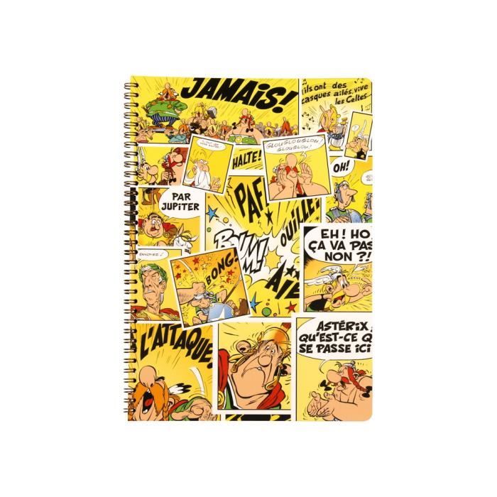 Cahier A Spirales A5 1 Pages Asterix Et Obelix Jaune Cdiscount Beaux Arts Et Loisirs Creatifs