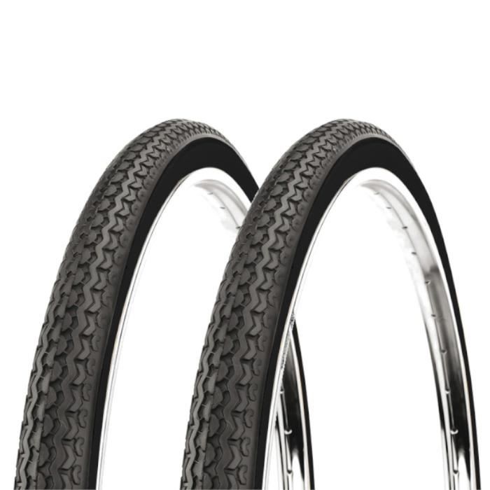 Lot de 2 pneus vélo ville et route 650x35B noir CYCLINGCOLORS