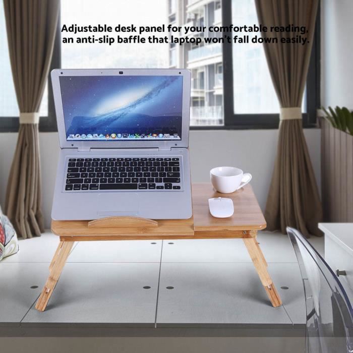 Plateau De Lit Pliable MorNon En Aluminium – Table Réglable Hauteur & Inclinaison, Idéal Lecture & Ordinateur (Blanc)