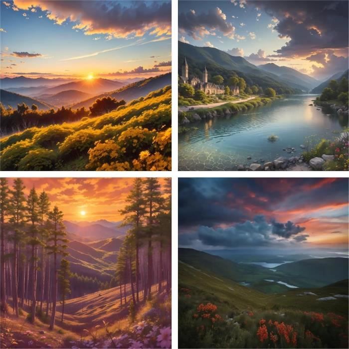 Kit Peinture Diamant 5D Mont Fuji Et Cerisiers – 30x40 Cm, Pour Adultes Débutants, Décoration Maison