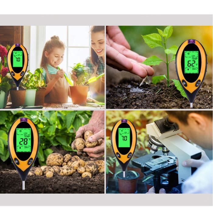 Testeur De Sol 3-en-1 HAILOLY – PH, Humidité, Température, écran Numérique, Pour Jardinage