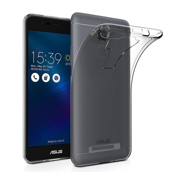 Sunrive Cover Per Asus Zenfone 3 Max (ZC520TL) 5,2 Pollici, Custodia Morbida In TPU Silicone Trasparente Con Stampa Fiore Nero, Antigraffio E Antiurto - 3