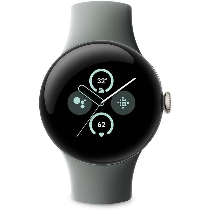 Montre connectee Google Pixel Watch 2 Boitier en aluminium Dore Bracelet sport Vert Sauge Wifi Cdiscount Telephonie
