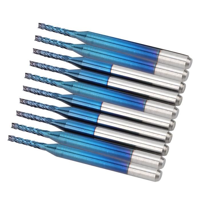 10 Fraises Carbure 1.6 Mm Pour PCB - Embouts Gravure Routeur, Tige 1/8, Machine Circuit Imprimé