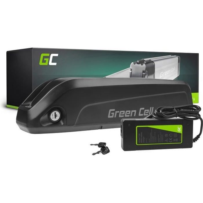 Batterie Vélo Electrique Green Cell Down Tube 36V 10.4Ah Li-Ion + Chargeur