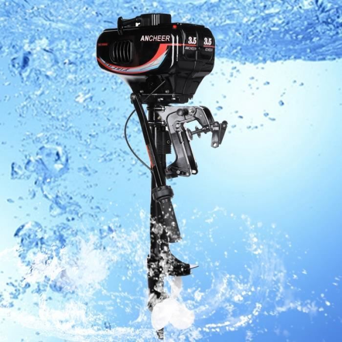 Anchidi Moteur Hors-bord 4 Temps 2.2 KW (3 CV) – Refroidi Par Air, Réservoir 0.32 Gallon – Pour Bateau De Pêche