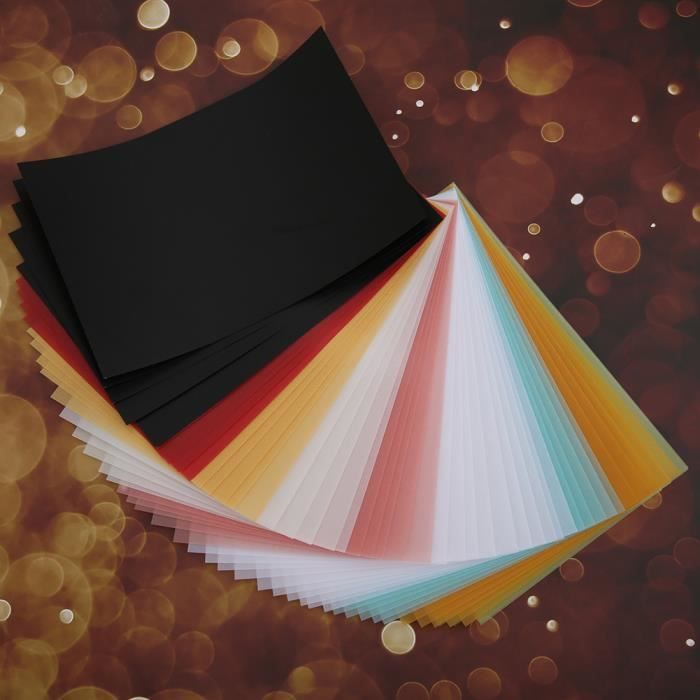 Art calque papier, 50pcs translucide papier calque couleur acide sulfurique coloré copie