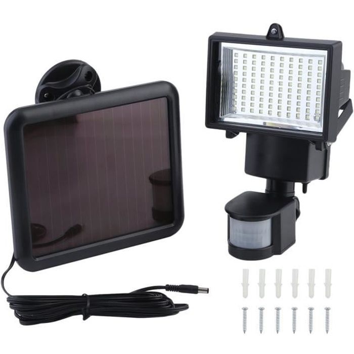 Lumière solaire extérieure avec capteur de mouvement infrarouge, projecteur  LED extérieur 100cob avec capteur, éclairage de sécurité, 500lm étanche  Ip65, pour jardin, guerre