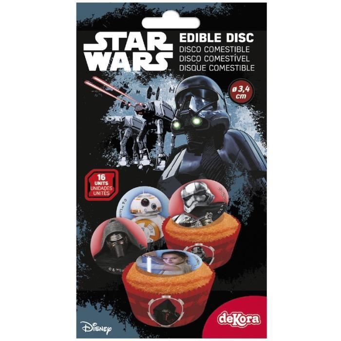Lot De 16 Mini Disque Sucre Star Wars Dark Vador Rey Kylo Ren Skywalker Decoration Gateau Anniversaire 226 Cdiscount Au Quotidien