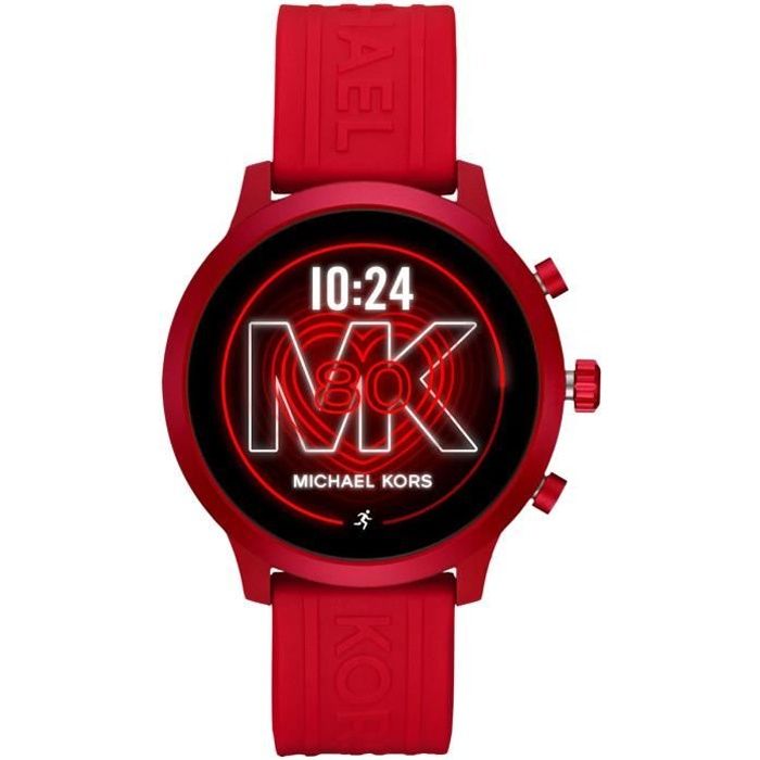 Michael Kors Access MKGO 43 mm Silicone Rouge Montre connectee Etanche 30 m GPS Cardiofrequencemetre Ecran AMOLED Cdiscount Telephonie