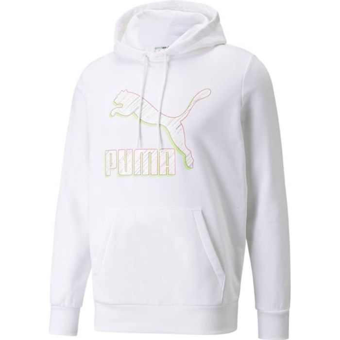 Sweat Blanc Homme Puma Classics Logo Hoodie Blanc Cdiscount Pret a Porter