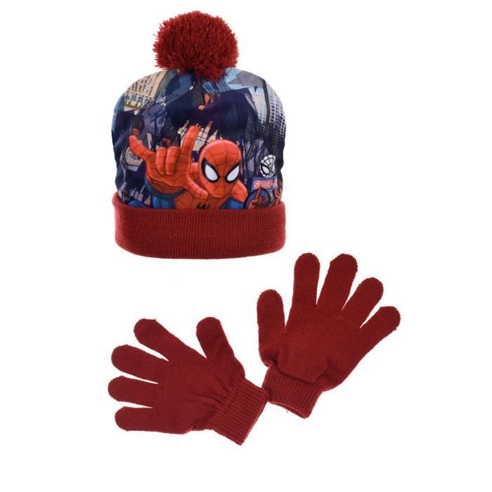 Gar/çon Navy Blue /& Red Taille Unique SPIDERMAN MARVEL Ensemble bonnet /écharpe et gants