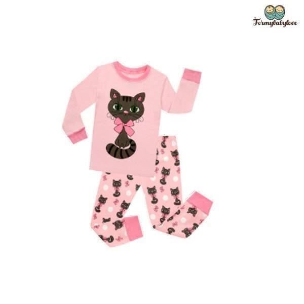 Pyjama Chemise De Nuit Pyjama Fille Rose Avec Un Chat Du 2 Ans Au 8 Ans Rose Cdiscount Pret A Porter