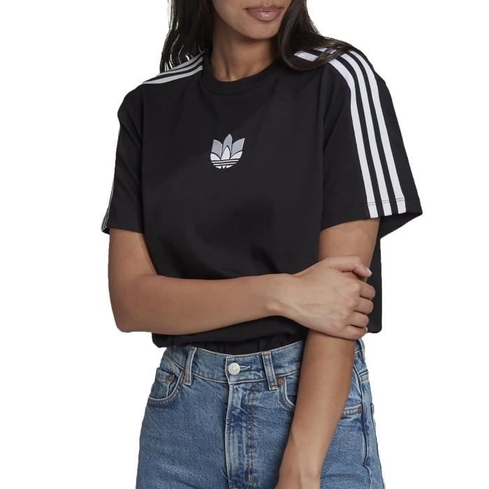 T shirt adidas femme noir clearance