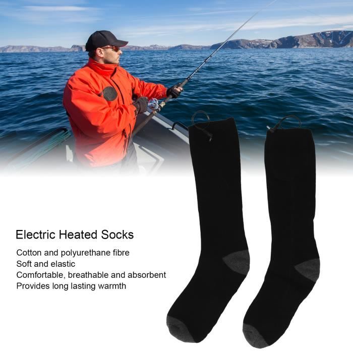 Chaussettes Chauffantes Femme Homme à Batterie Rechargeables Électrique 5000 mAh, 4 Niveaux de Chauffage, avec Contrôle par Application, pour Sports Hiver, Ski, Pêche sur Glace, Randonnée, S | FR