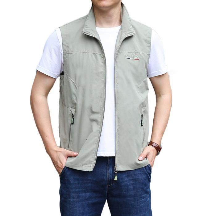Gilet Utilitaire REI Kaki Homme Taille L – Léger 100% Coton Pour Safari, Pêche Ou Photo