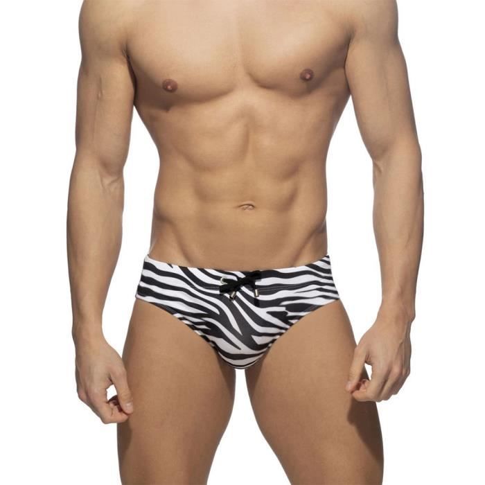 Slip de Bain Homme Ete Maillot de Bain Fashion Noir Séchage