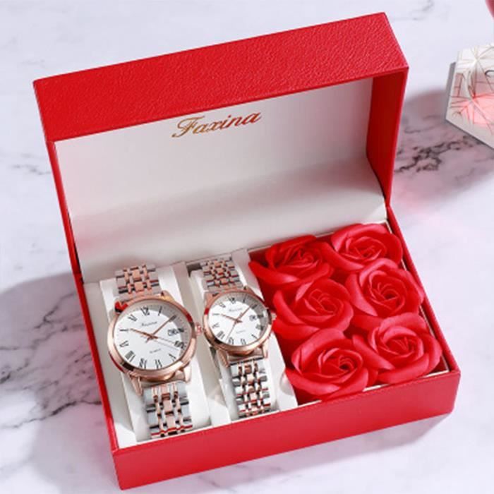 Coffret Cadeau Montre Femme Homme Cadeau Couple Coffret Chic Cadeau Original Noel Anniversaire Saint Valentin Souvenir Argent Chic Achat Vente Pack Montre Rose Neuf Cdiscount