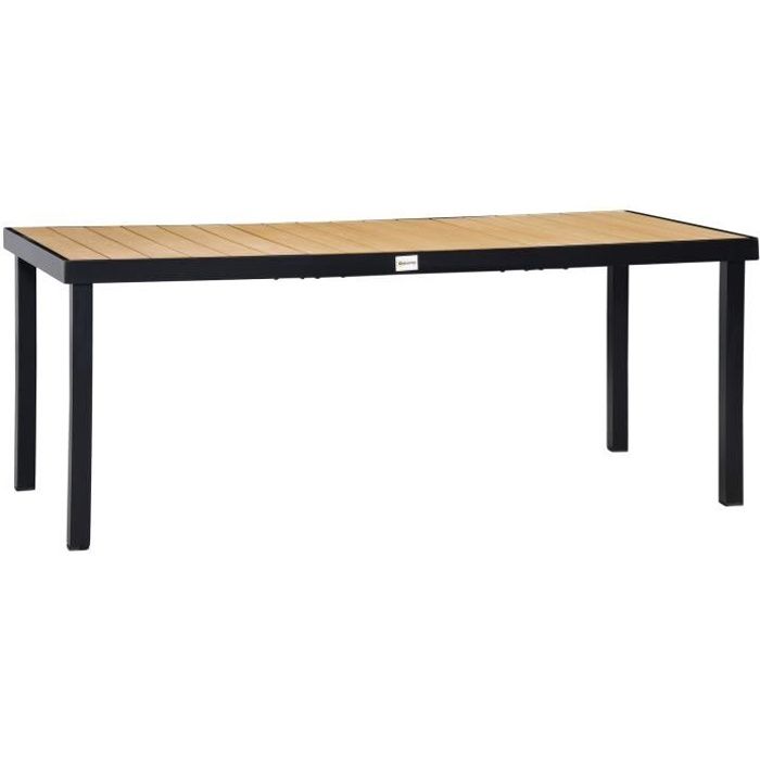 table de jardin rectangulaire 190x90x74cm beige