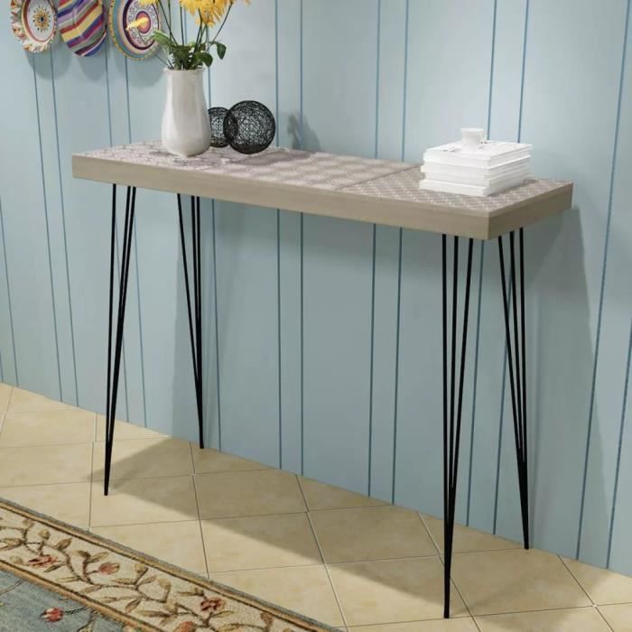 Table de Console-Table d’Appoint-style contemporain 90 x 30 x 71,5 cm Gris