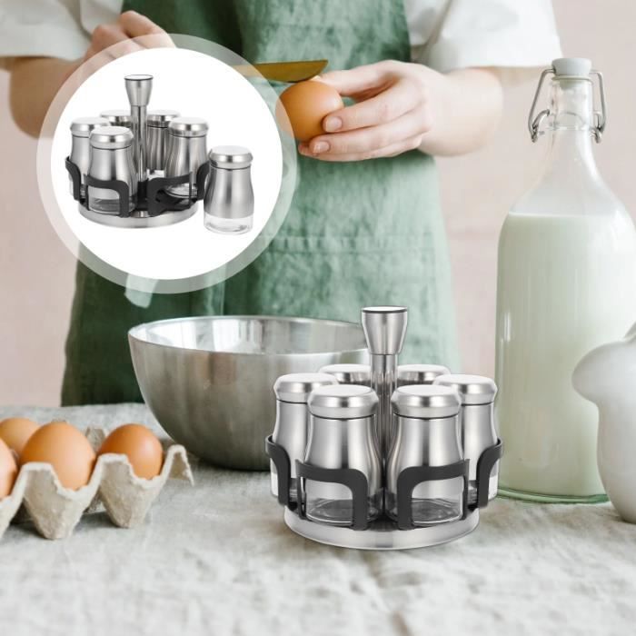 Boîte D'assaisonnement - YOSOO - DA007 - 8 Compartiments - Alliage D'aluminium - Design élégant