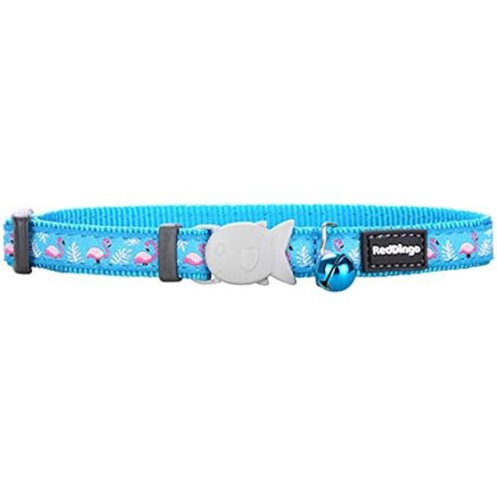Comparer les prix de Collier pour Chat - RED DINGO - Motif Flamant Rose Turquoise - 12 mm - 20-32 cm - Sécurité Clip