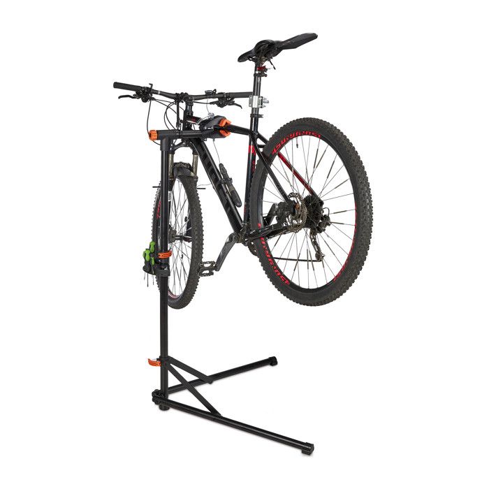 Support de montage pour vélo, support de réparation professionnel, pliable, plateau à outils + compartiment magnétique rotatif, 30 kg, installation de service