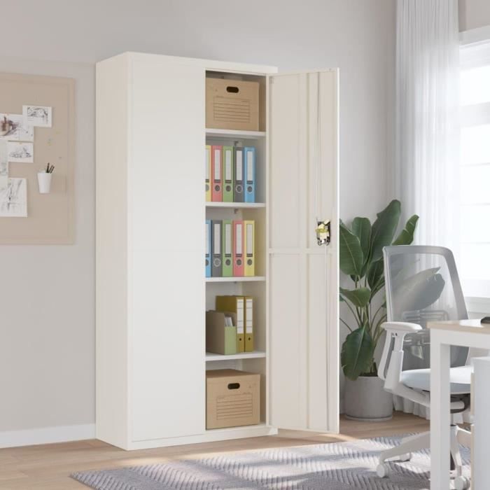 Armoire De Classement AREBOS – Acier Gris – 90x40x90 Cm – Avec Roulettes – Neuve
