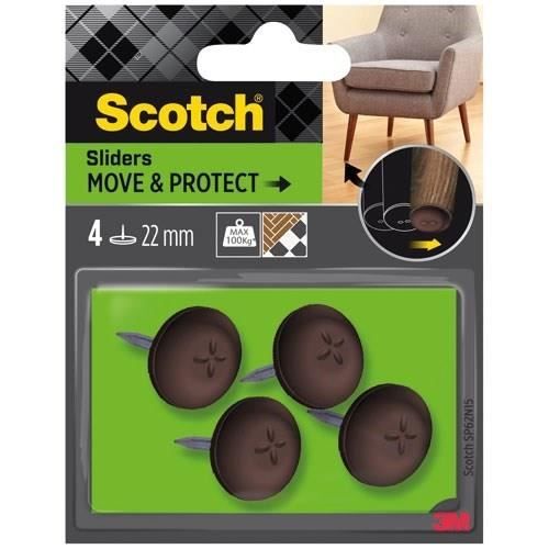 SCOTCH Patin glisseur À clouer Plastique à alvéoles Ø 22 mm Lot de 4