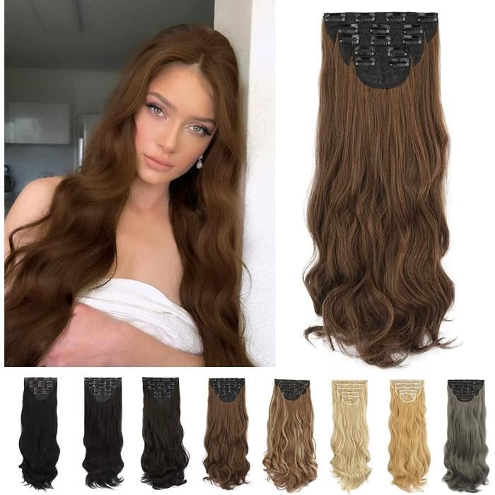Basdar BARSDAR Extension a Clip Cheveux Naturel Ondulés, Extension de Cheveux ...