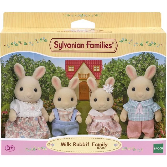 Poup?�e - SYLVANIAN FAMILIES - La famille Lapin Cr?�me - Articul?�e et habill?�e avec soin 