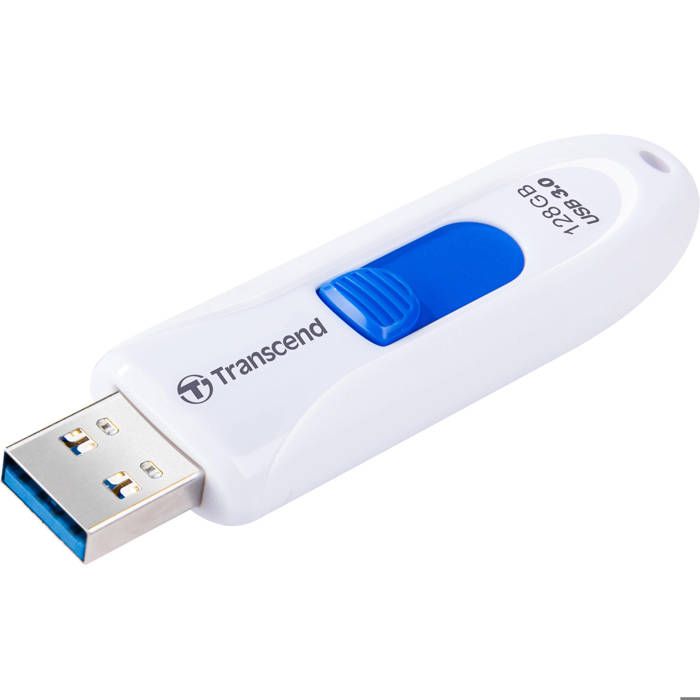 Clé USB TRANSCEND JETFLASH 790 - 128 Go - USB 3.0 - Blanc