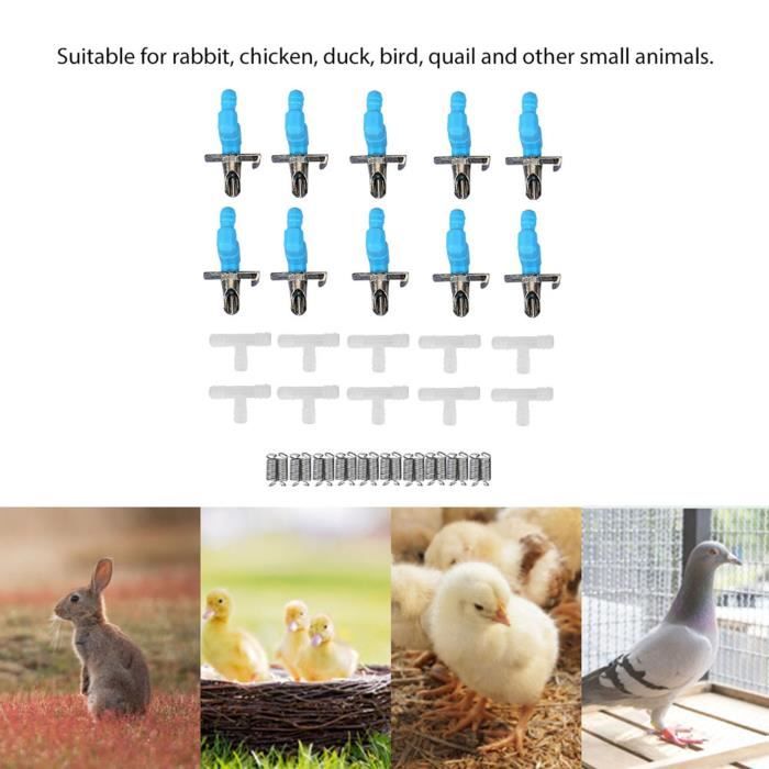 Zerodis Buveur de Mamelon de Lapin de mangeoire d'eau de Lapin 100PCS